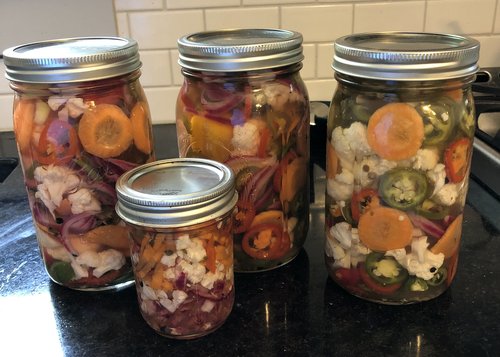 Pickled refrigerator leftovers&hellip;.some real spicy!