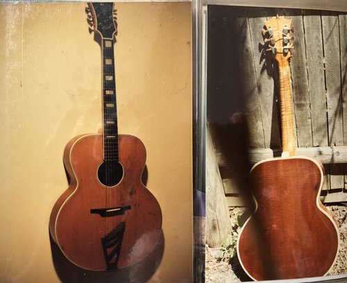 One of the best guitars I ever owned. This was a 1940 D’Angelico Style B with curly mahogany back...
