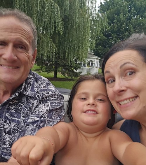 My brother Pat on the left, my daughter Kara on the right and in the center, with all the energy ...