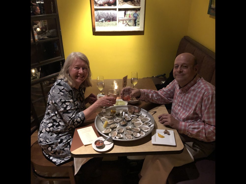 Dollar oyster night....We tried to order 34 to celebrate our anniversary but they had a 30 oyster...