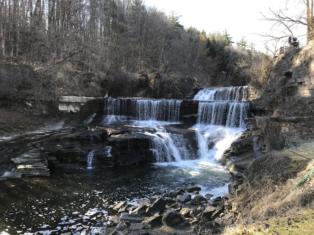 Julie and Grace and the dogs&nbsp;hiked the Keuka Outlet Trail to Seneca Mills Falls and saw the ...