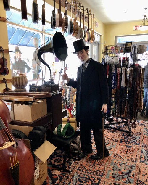 Gavin Rice dressed for the part and got our 1912 Edison cylinder player cranked up to add to the ...