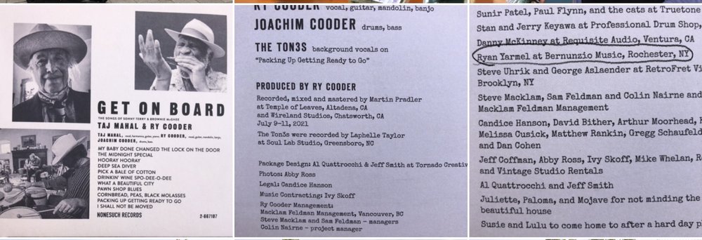 A new CD by Ry Cooder and Taj Mahal&hellip;.look who gets a tip of the hat!