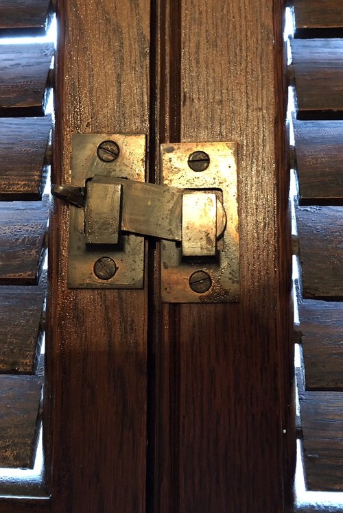 All the window latches and shutter hinges are copper. Each one will be taken apart and cleaned an...