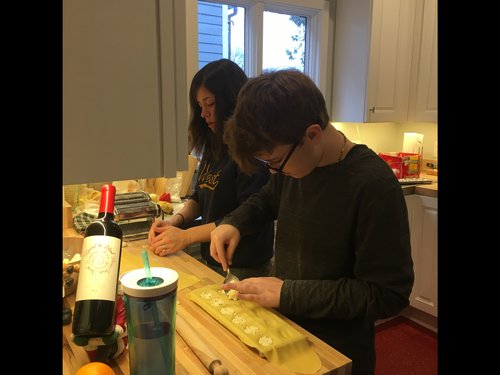 Part of our New Year’s day tradition is making raviolis with the family. here are daughter Rose a...