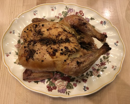 A perfectly roasted chicken was our New Year’s Day dinner.
