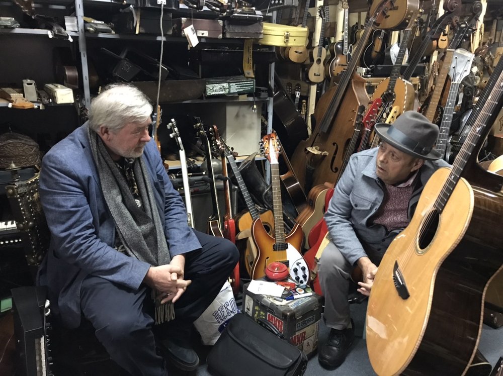 Søren Venema of Palm Guitars with John Bernunzio....together they have nearly 100 years of experi...