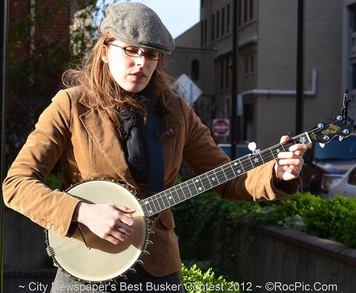 Michelle Younger in the early "busking days".