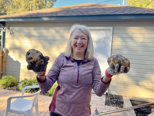 My wife Julie Schnepf, potato farmer extraordinaire!