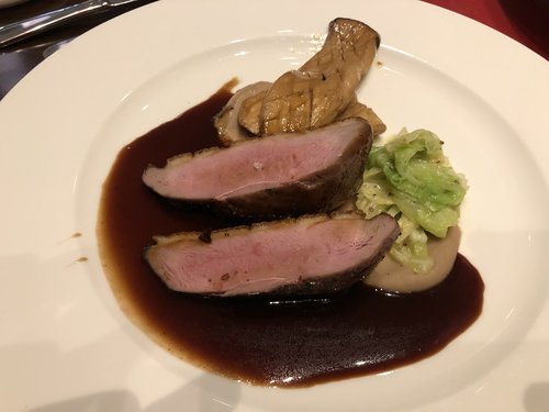 My entree&nbsp;choice was the duck breast with trumpet mushrooms and a chestnut purée.
