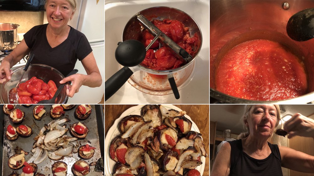 This weekend she realized the fruits of her labor harvesting San Marzano tomatoes from her garden...