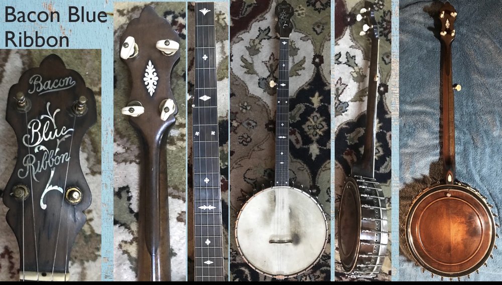 This instrument,&nbsp;from the collection of Chuck Levy, is a Bacon Blue Ribbon banjo that belong...