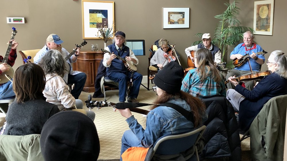 Our Old Time jam was packed with folks just enjoying playing music on a cold February morning.