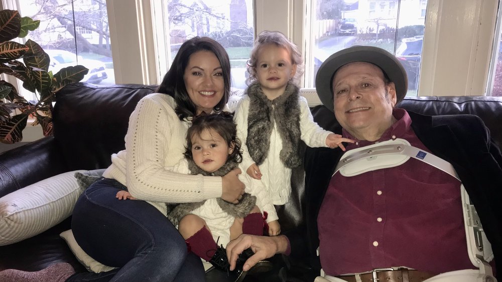 Thanksgiving day with my lovely daughter-in-law, Taylor and twin grand daughters Olive, and Scarlet.