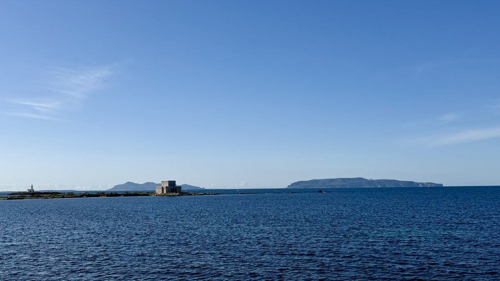 The Egadi Islands in the distance the home of the Odyssey.&nbsp;&nbsp;I told Grace we would take ...
