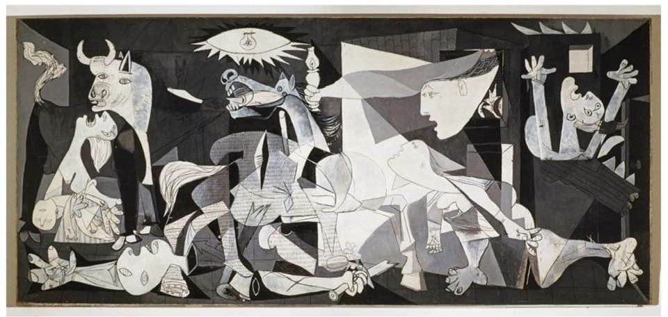 This is the painting called Guernica by Pablo Picasso. Created in 1937, during World War II it is...