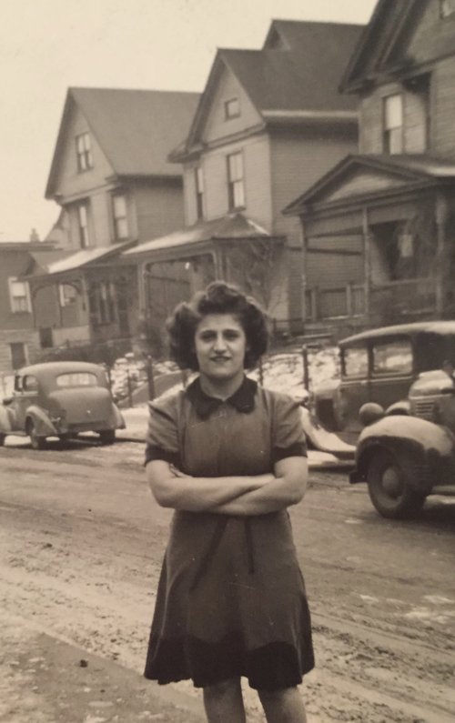 At her home on Scio Street somewhere around 1939....a young girl with all the world in front of h...