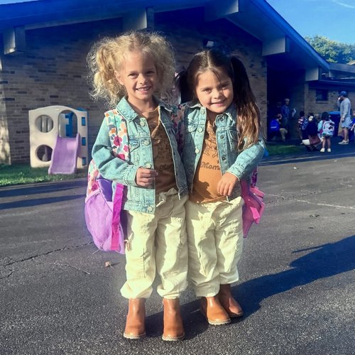 My twin granddaughters Scarlet and Olive started preschool this week. They are just simply darlings.