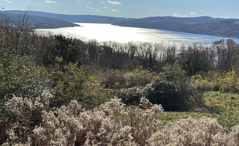 My peaceful spot, the end of the Bluff looking to the&nbsp;south end of Keuka Lake