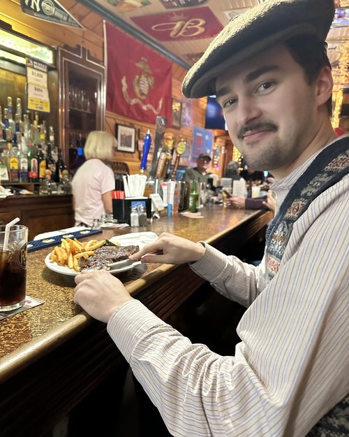 Gavin Rice joined me in Penn Yan for dinner at the Liberty Restaurant. He ordered a steak as big ...