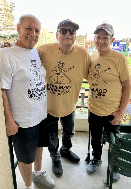 With my brothers, Pat and Tom&hellip; with the appropriate T-shirts