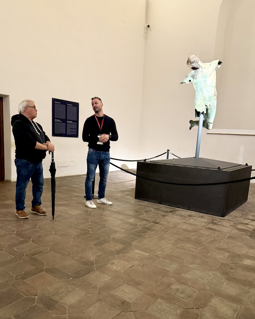 A small old church now houses this ancient bronze sculpture of a Saytr from the fifth century BC....