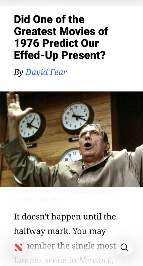 I told you so.&nbsp;"I’m mad as hell and not gonna take it anymore&hellip;."