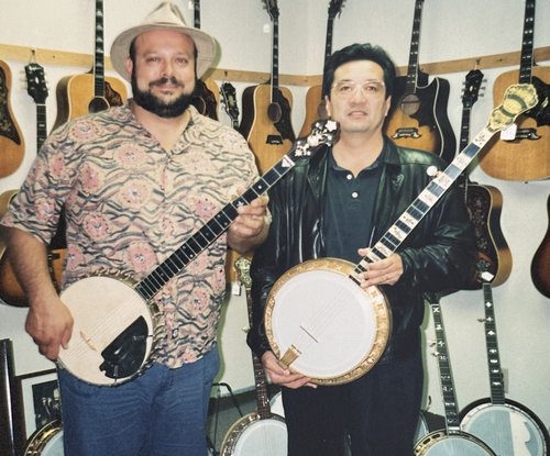 A couple of banjo guys trying to decide what to do with a big collection&hellip;. years ago