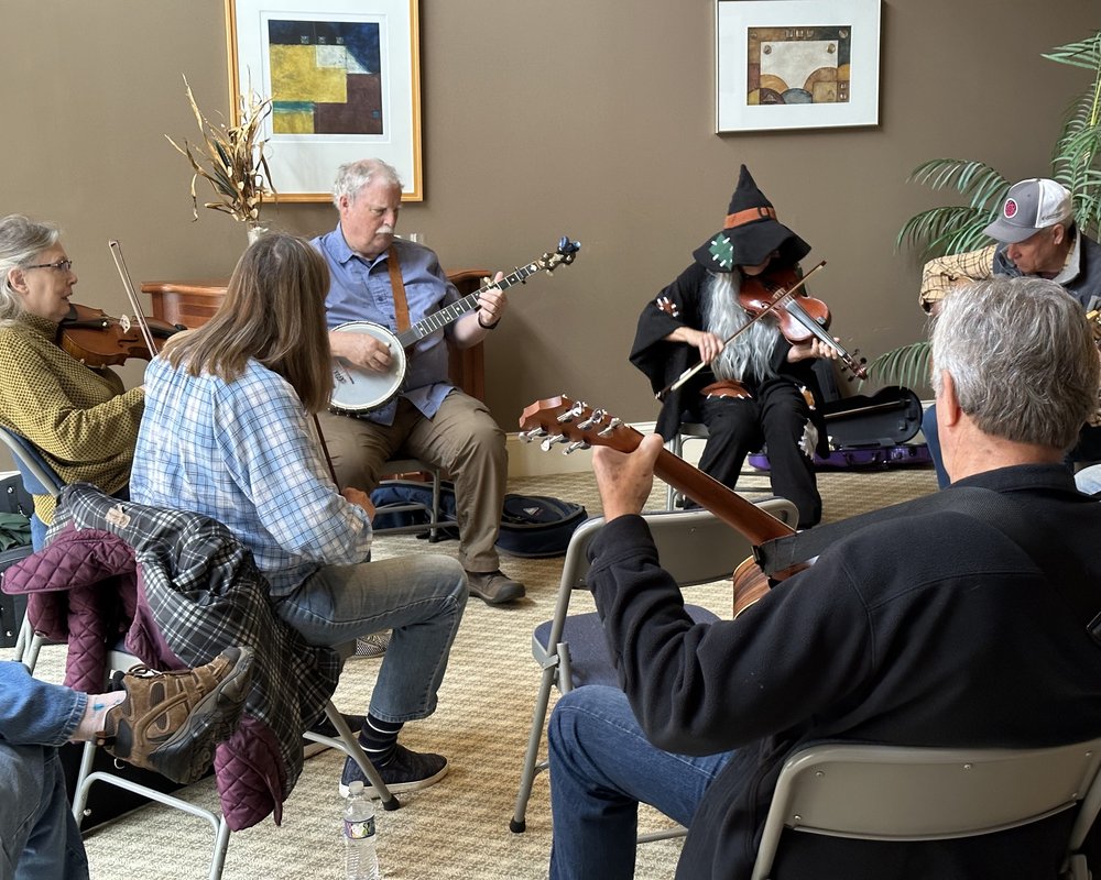 Our back room old time jam was a hoot even though fearless leader Dan Palmer was not there