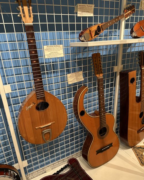 Very interesting Harp-guitar and a Sicilian Mandola that came from a barbershop apparently