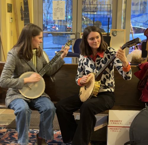 These two young ladies, back from college entertained us with a great old-time banjo duet and Chr...