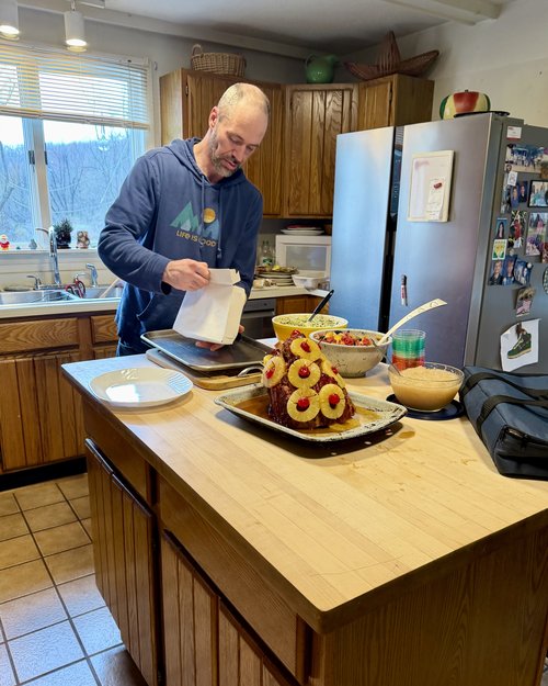 Benjamin "hamming" it up!