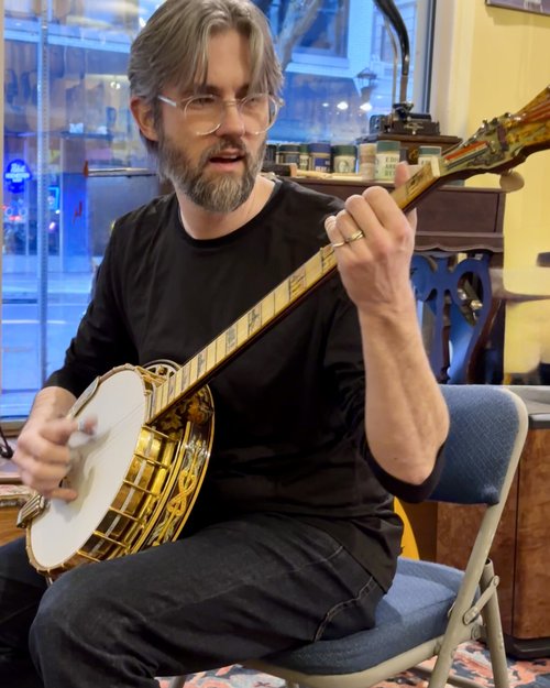 Ben Proctor…teacher and performer… runs the beginners Bluegrass jam in our bac...