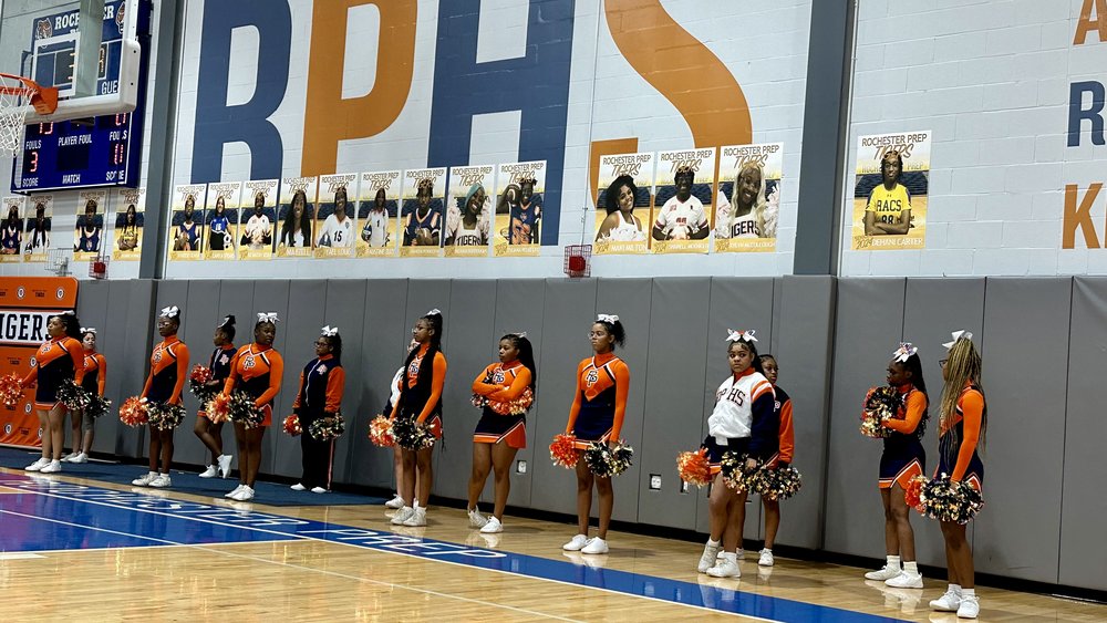 It was senior night at Rochester Prep, and the cheerleaders were out in full regalia.
