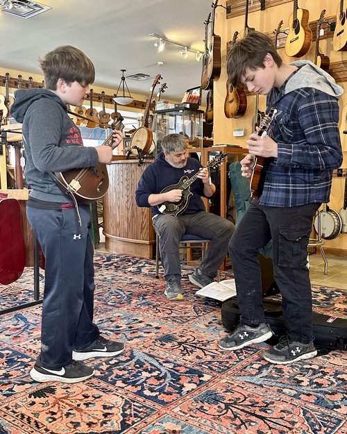 
This young family comes up every week for our jams driving over 100 miles. Each of the kids enjo...