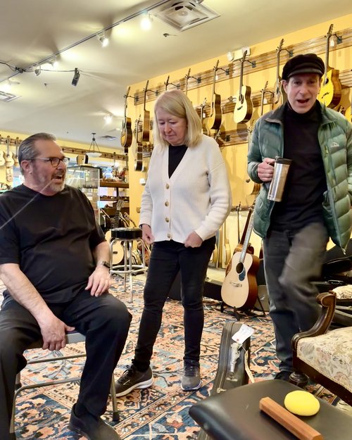 Old friends, Brian Williams, and Bobby Henrie stopped by for a gypsy jazz jam.