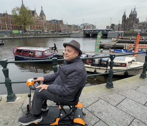 I did have my mobility scooter for a day in Amsterdam and we had a lovely time going to the oldes...