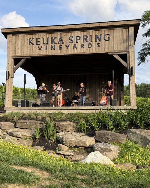 On Friday night, we ventured out to Keuka Springs Vineyard where we saw our old friend, Steve Cat...