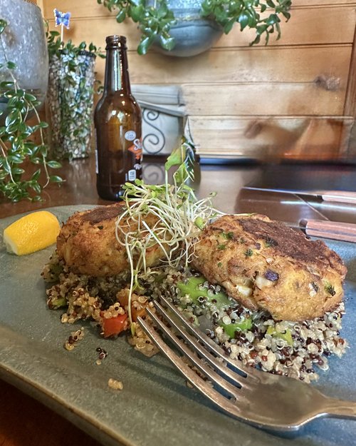 Though it is not a music venue, the Y-Knot restaurant, in Pultney, NY offers up crabcakes over a ...