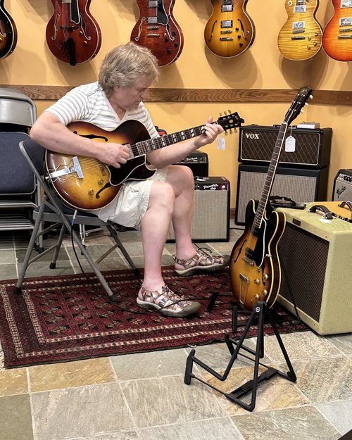 It’s a nice comfy spot when a customer wants to try out a 1957 ES 175 or a 1960 ES-330 and compar...