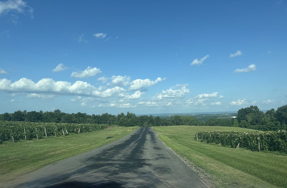From a high elevation in Penn Yan looking east at the hills on the far side of Seneca Lake