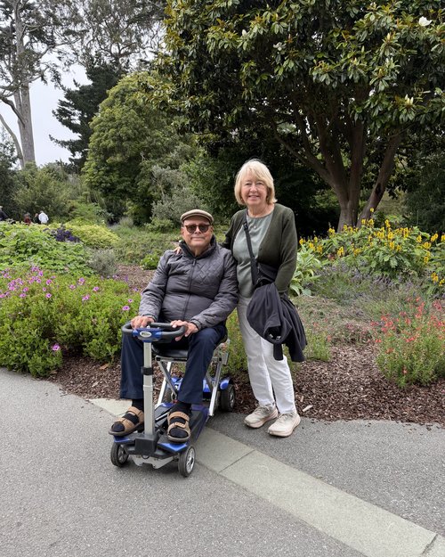 The traveling couple. The hills of San Francisco were certainly a challenge my little Mobility sc...
