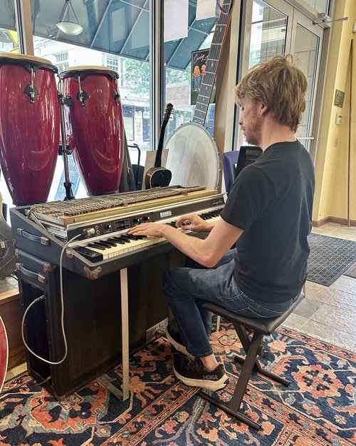 The type of instruments we sell has expanded greatly with Sammy Hirsh on board. Here he is showin...