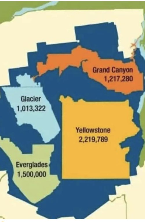 The area of the Adirondack park is in blue and as you can see several of the great named national...