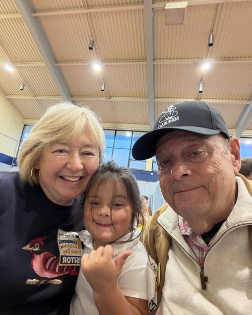 Olive with grandma and grandpa&nbsp;