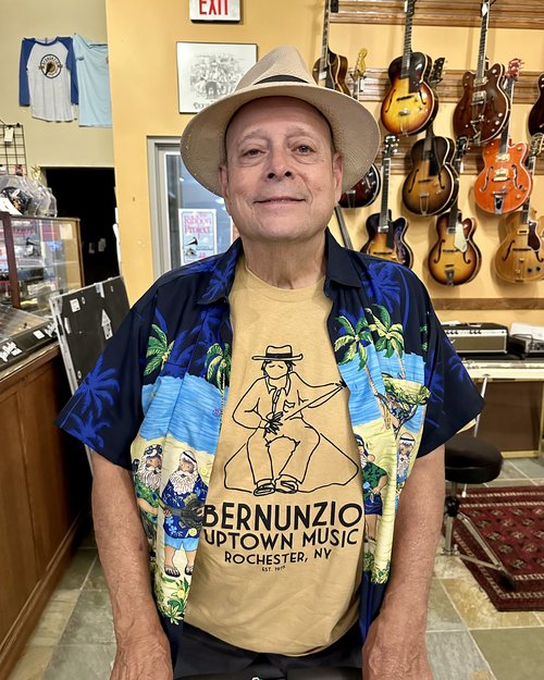 Here I am proudly displaying our new “Bernunzio" T-shirts!