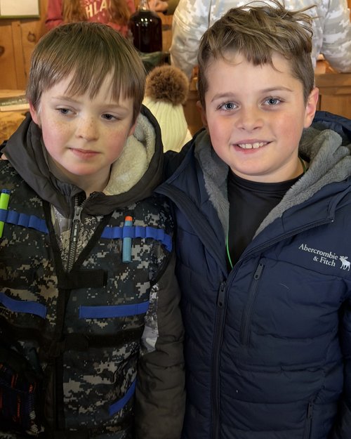 Rocco on the right tends to make friends wherever he goes.