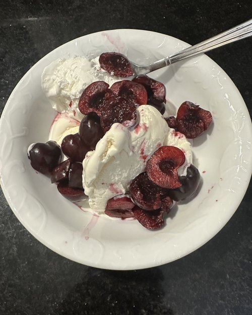 when life is like a bowl of cherries spice it up add some ice cream from Seneca Farms!