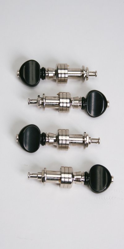 Gotoh 2-Band Planetary Banjo tuners (Nickel Plated, BLACK Buttons)) 14902