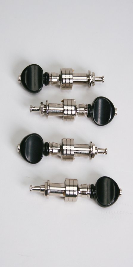 Gotoh 2-Band Planetary Banjo tuners (Nickel Plated, BLACK Buttons)) #1